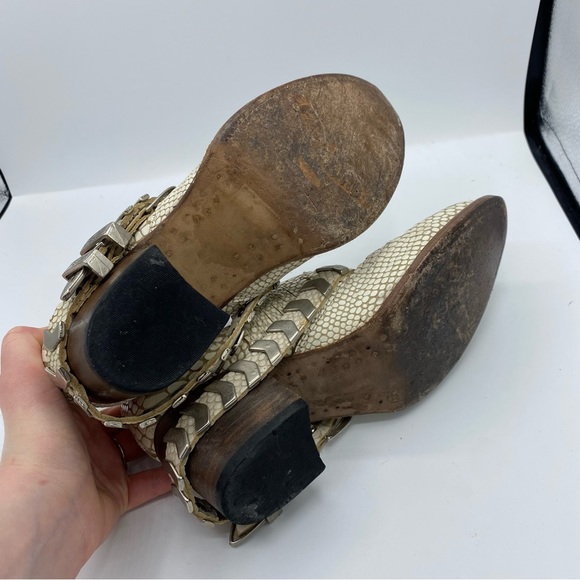 Freebird by Steven Blade White Snake Skin Booties Size 7 Western - Picture 8 of 11